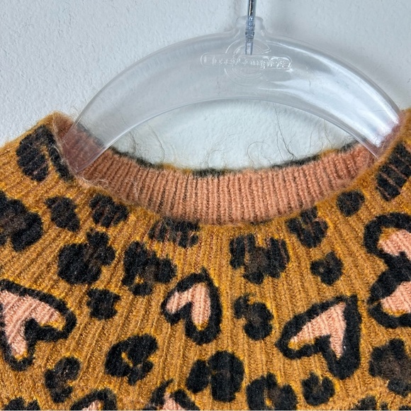 Karl Lagerfeld Animal Heart print mock neck fuzzy sweater size: XS - Picture 7 of 11